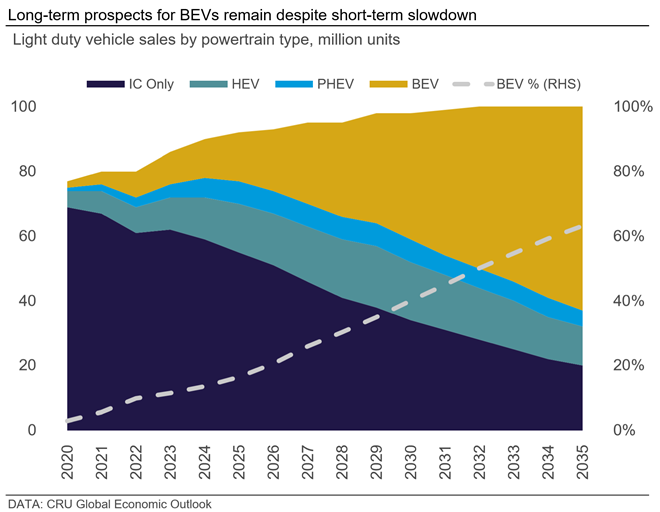 Long-term prospects for BEVs remain despite short-term slowdown