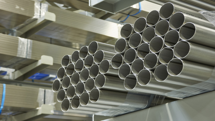 Bundles of steel pipes